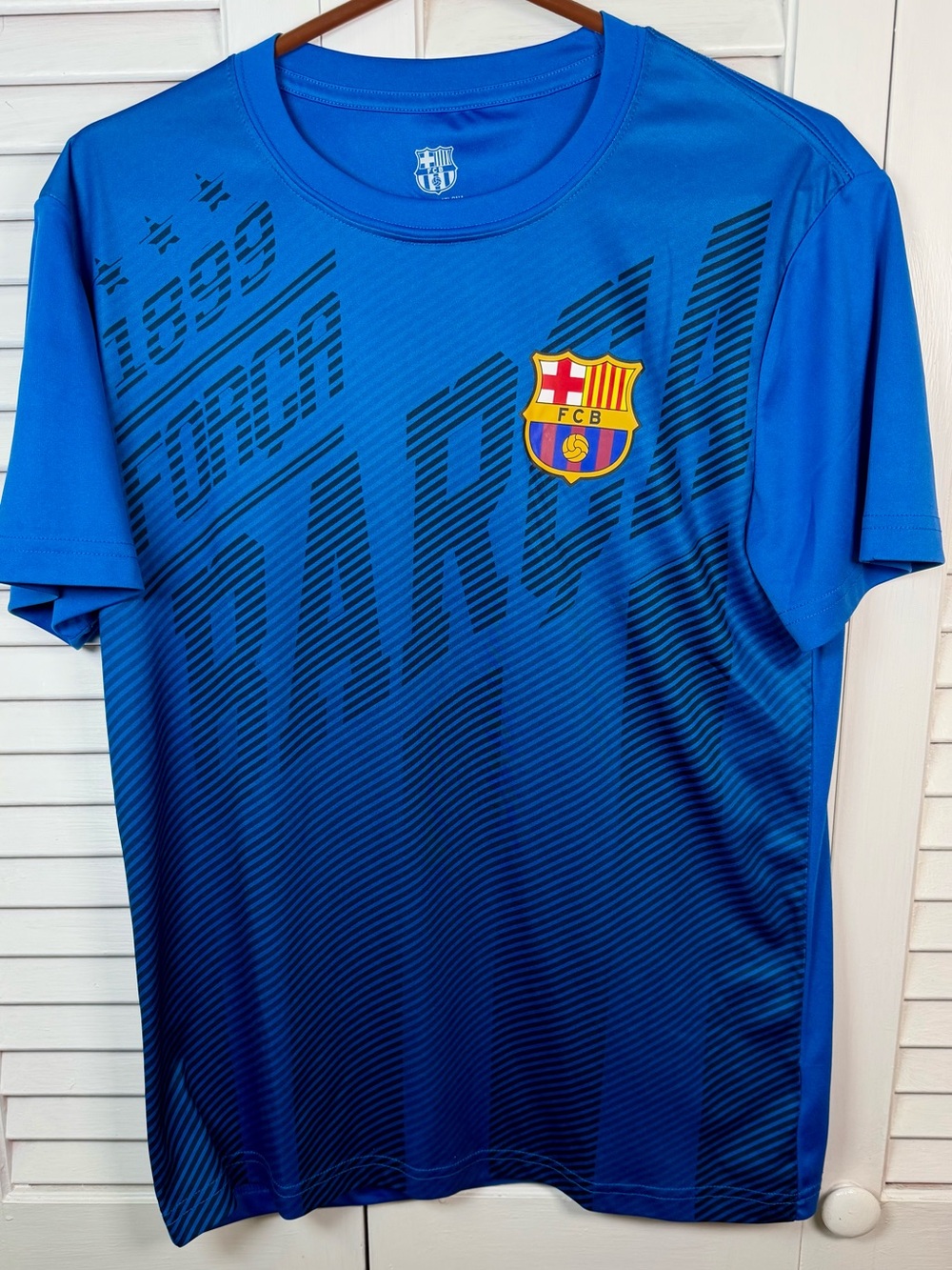 FC Barcelona Blue Jersey “1899 Força” Men’s Medium Soccer Futbol Shirt